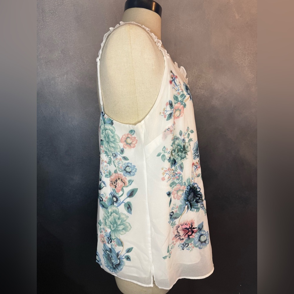 White House Black Market Floral Embroidered Cami Tank – Size M - Picture 6 of 9